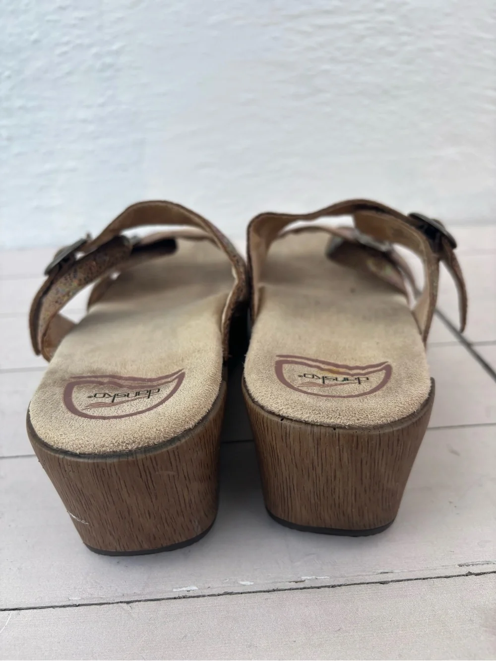 Dansko Iridescent Multi-Color Double Buckle Sandals